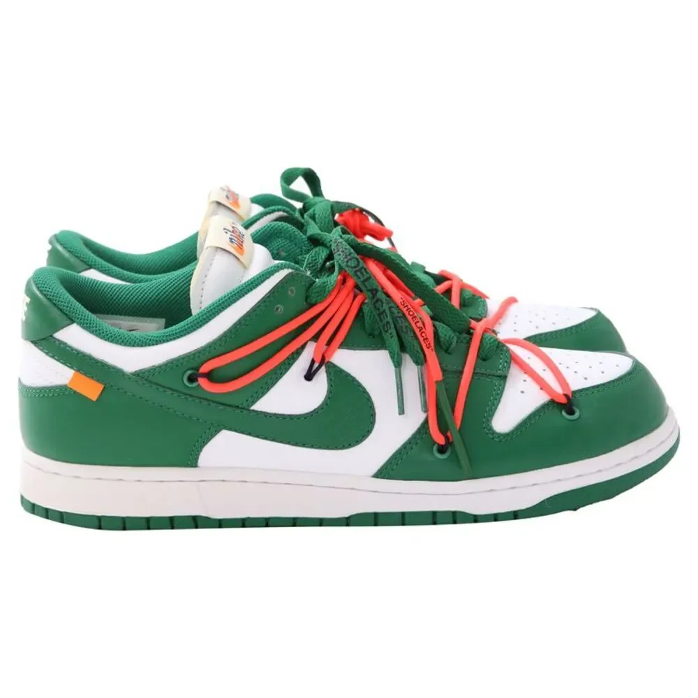 Nike x Off-White Dunk Low Sneakers in Pine Green Leather